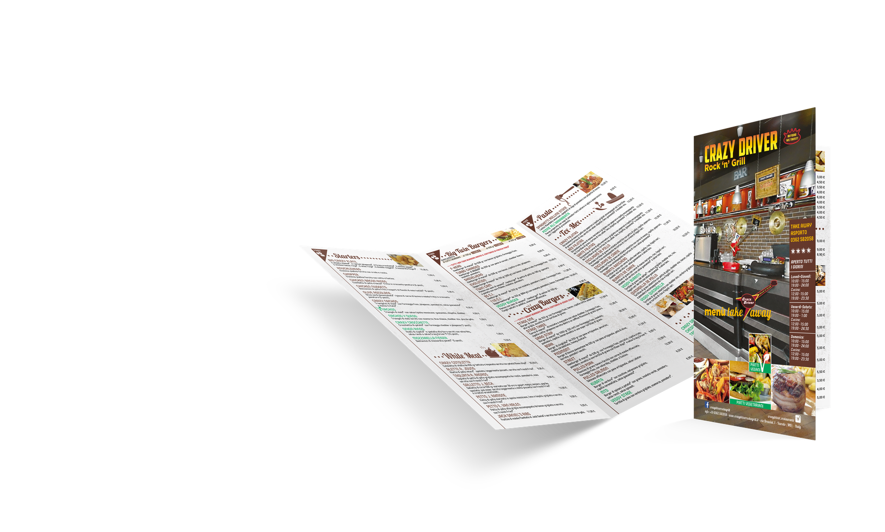 Menu da asporto realizzato da Grafica La Stampa